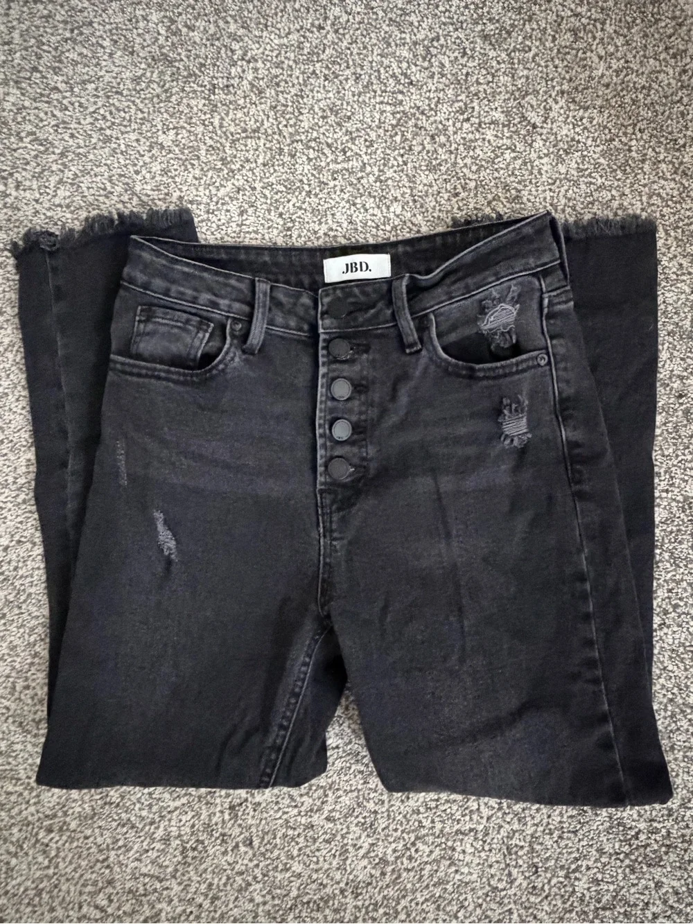 JBD Just Black Jeans Black high rise cropped jeans
